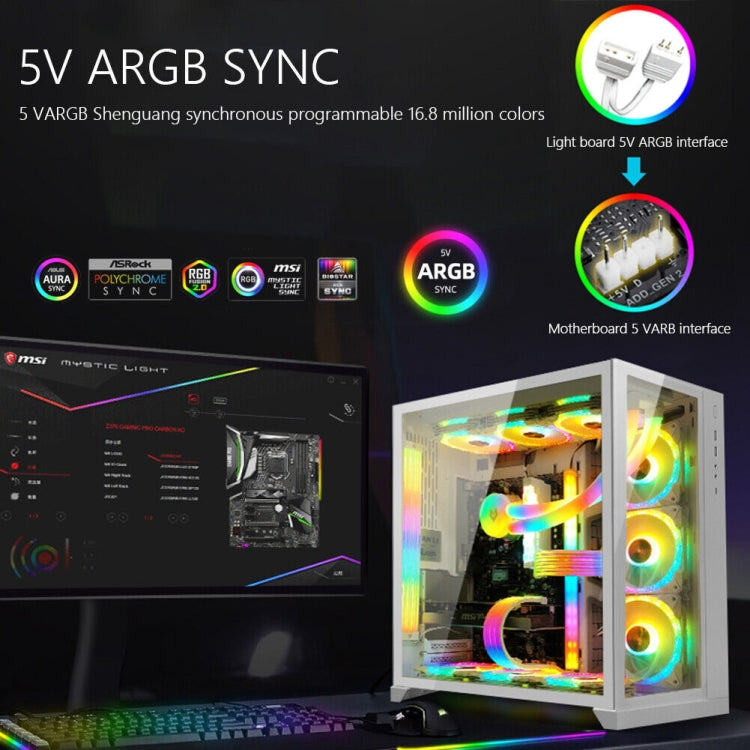 AOSOR Al200 Neon Cable Computer Motherboard Graphics Card Glow Board Power Supply Line Decoration(White) - free shipping - PMC Jewellery - Order now!