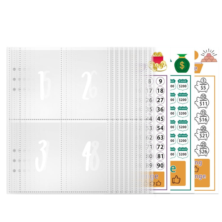 25sheets /Set A5 6 Holes Save Money Challenge Envelopes Replacement Inner Page, Spec: Set 1 - free shipping - PMc TechLife - Order now!