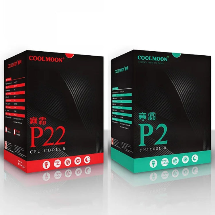 COOLMOON Frost Double Copper Tube CPU Fan Desktop PC Illuminated Silent AMD Air-Cooled Cooler, Style: P22 Magic Moon Edition Double Fan - free shipping - PMC Jewellery - Order now!