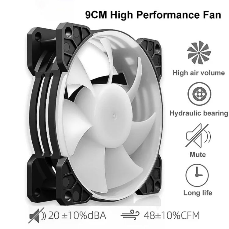 COOLMOON Frost Double Copper Tube CPU Fan Desktop PC Illuminated Silent AMD Air-Cooled Cooler, Style: P2 Magic Moon Edition Single Fan - free shipping - PMC Jewellery - Order now!
