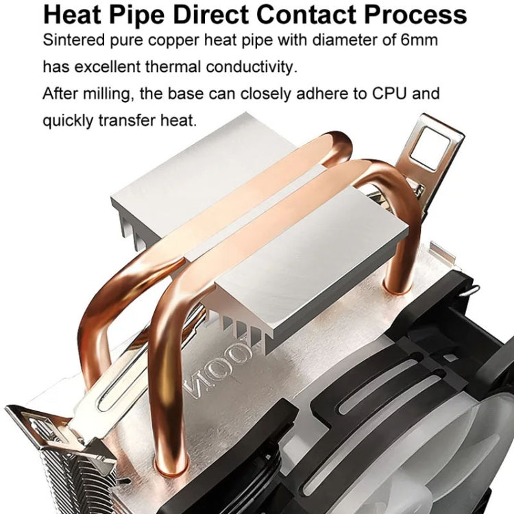 COOLMOON Frost Double Copper Tube CPU Fan Desktop PC Illuminated Silent AMD Air-Cooled Cooler, Style: P2 Magic Moon Edition Single Fan - free shipping - PMC Jewellery - Order now!