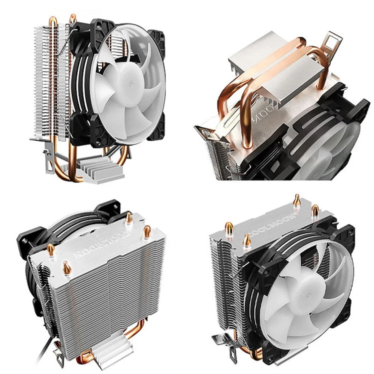 COOLMOON Frost Double Copper Tube CPU Fan Desktop PC Illuminated Silent AMD Air-Cooled Cooler, Style: P2 Magic Moon Edition Single Fan - free shipping - PMC Jewellery - Order now!