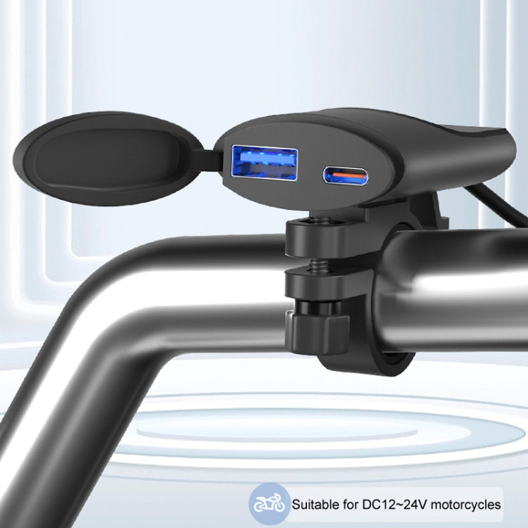 Fast Charging Dual-USB QC3.0 Motorcycle Cell Phone Charger - Battery Charger by PMC TechLife | Online Shopping South Africa | PMC TechLife | Buy Now Pay Later Mobicred