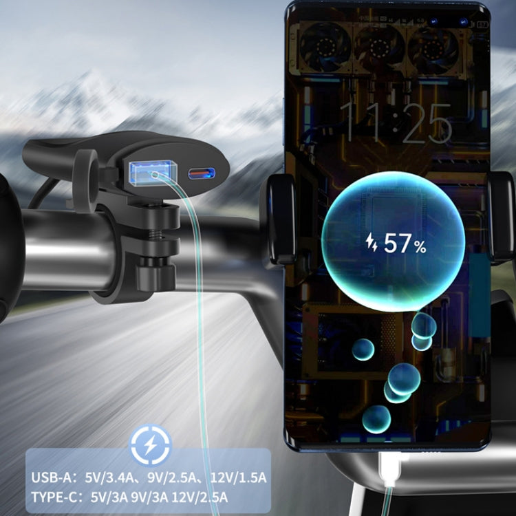 Fast Charging Dual-USB QC3.0 Motorcycle Cell Phone Charger - Battery Charger by PMC TechLife | Online Shopping South Africa | PMC TechLife | Buy Now Pay Later Mobicred