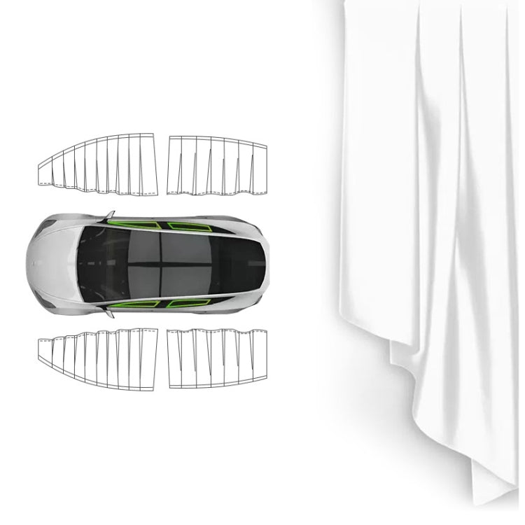 For Tesla Model Y 4pcs White Car Side Window Privacy Sun Protection Curtain - Window Foils & Solar Protection by PMC TechLife | Online Shopping South Africa | PMC TechLife | Buy Now Pay Later Mobicred