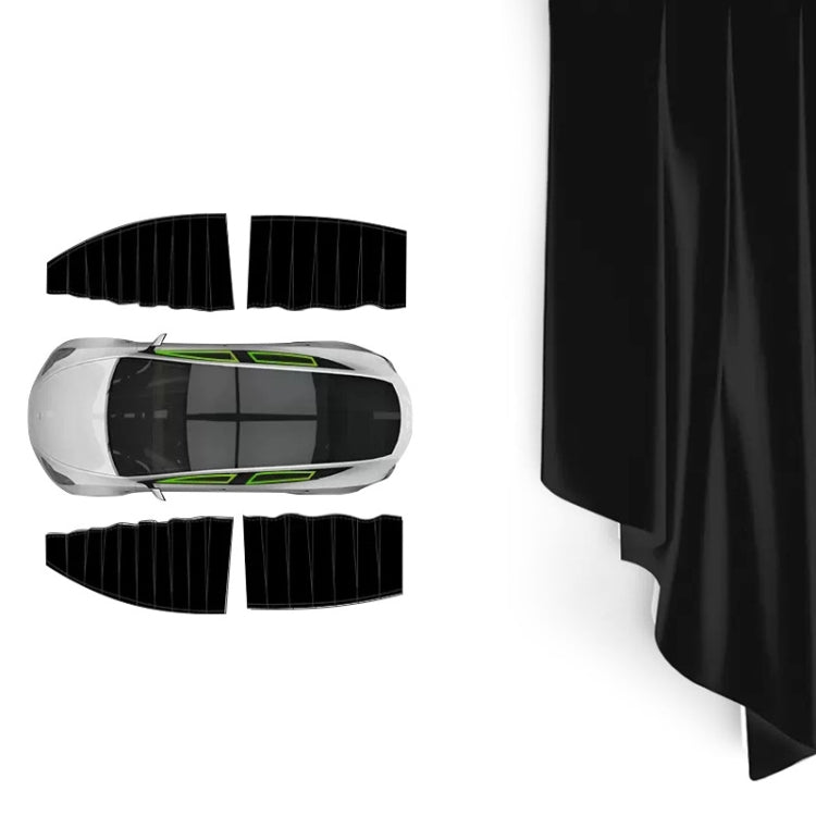 For Tesla Model Y 4pcs Black Car Side Window Privacy Sun Protection Curtain - Window Foils & Solar Protection by PMC TechLife | Online Shopping South Africa | PMC TechLife | Buy Now Pay Later Mobicred