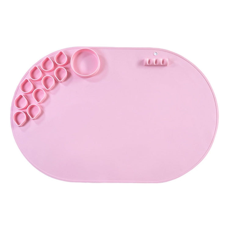 59 x 40cm  Oval Silicone Painting Pad Art Mat for Drawing Clay(Pink) - free shipping - PMc TechLife - Order now!