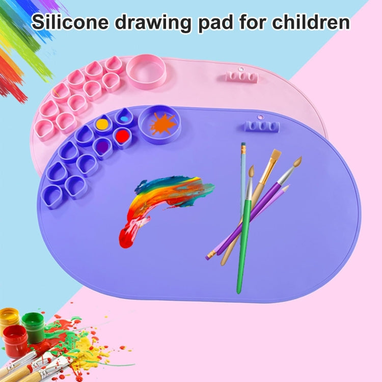 59 x 40cm  Oval Silicone Painting Pad Art Mat for Drawing Clay(Blue) - free shipping - PMc TechLife - Order now!
