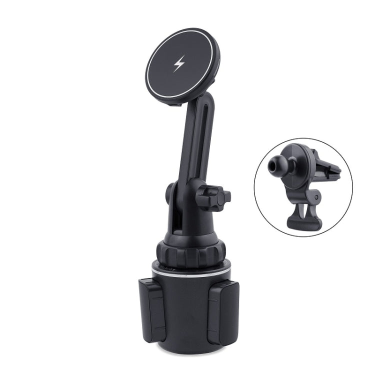 Car Water Cup Holder MagSafe Wireless Charging Bracket(Black) - Wireless Charger Holders by PMC TechLife | Online Shopping South Africa | PMC TechLife | Buy Now Pay Later Mobicred