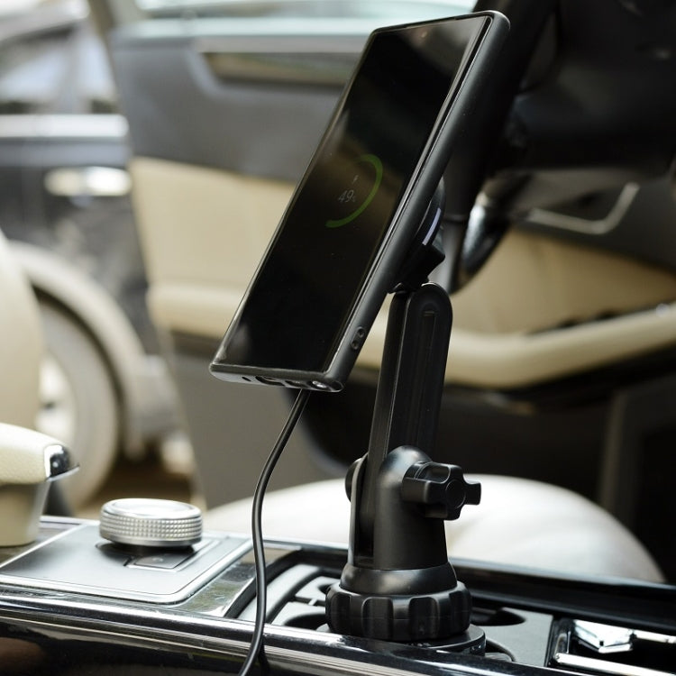 Car Water Cup Holder MagSafe Wireless Charging Bracket(Black) - Wireless Charger Holders by PMC TechLife | Online Shopping South Africa | PMC TechLife | Buy Now Pay Later Mobicred