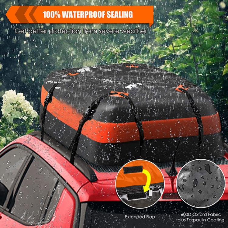 15 Cubic Feet Waterproof Car Roof Storage Luggage Bag(Black) - Roof Racks by PMC TechLife | Online Shopping South Africa | PMC TechLife | Buy Now Pay Later Mobicred