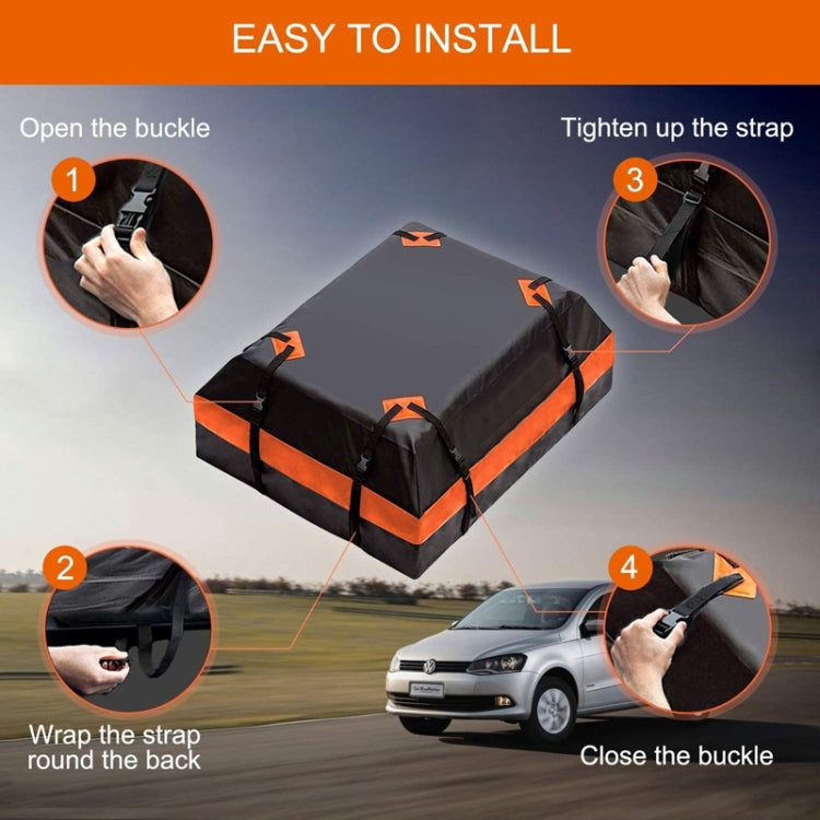 15 Cubic Feet Waterproof Car Roof Storage Luggage Bag(Black) - Roof Racks by PMC TechLife | Online Shopping South Africa | PMC TechLife | Buy Now Pay Later Mobicred