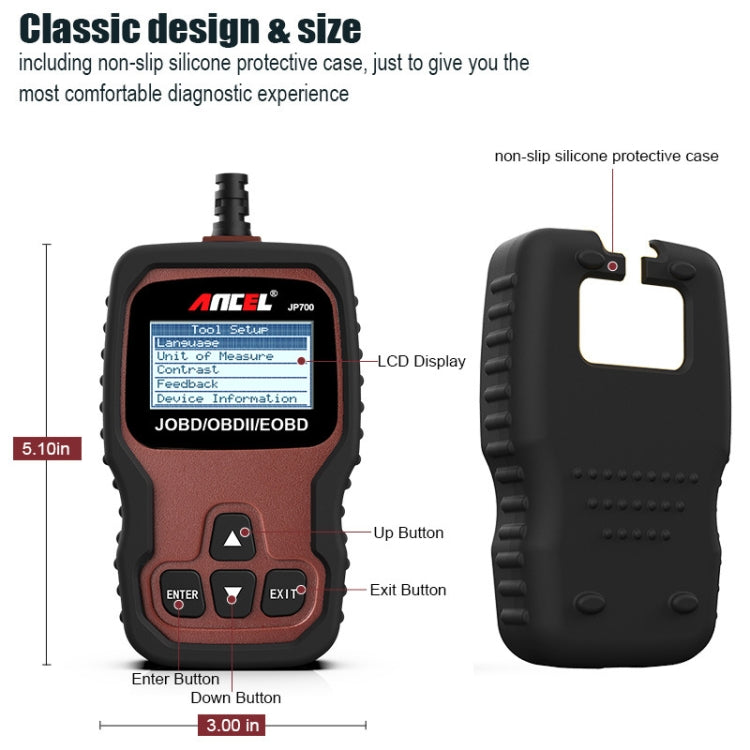 Ancel JOBD+EOBD/OBD-II Car Error Code Diagnostic scanner - free shipping - PMC TechLife - Order now!