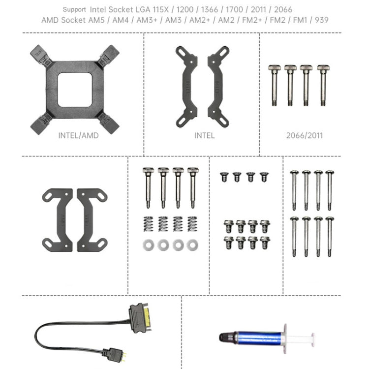 COOLMOON CM-YM-240T Digital ARGB Lens Edition Integrated Water Cooling CPU Cooler Temperature Display CPU Fan(White) - free shipping - PMC Jewellery - Order now!