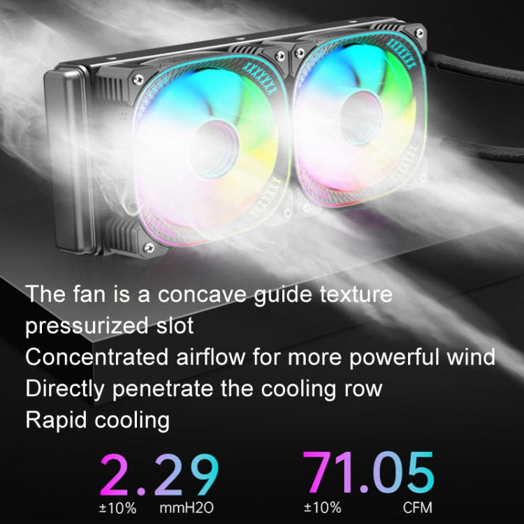 COOLMOON CM-YM-240T Digital ARGB Lens Edition Integrated Water Cooling CPU Cooler Temperature Display CPU Fan(White) - free shipping - PMC Jewellery - Order now!