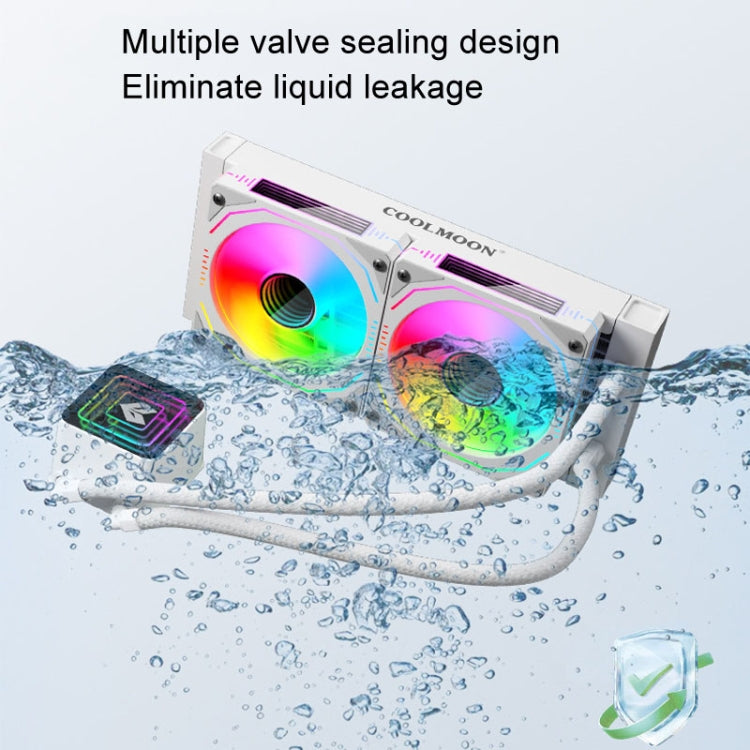 COOLMOON Glacier 240 Water Cooling Radiator Desktop ARGB Multi-Platform Integrated Lens CPU Water Cooling Fan, Color: Black - free shipping - PMC Jewellery - Order now!