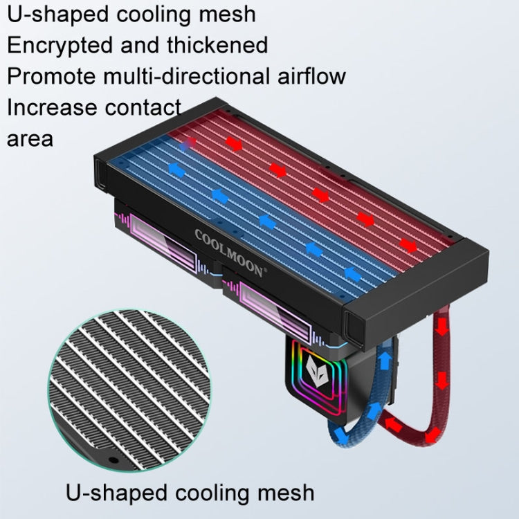 COOLMOON Glacier 240 Water Cooling Radiator Desktop ARGB Multi-Platform Integrated Lens CPU Water Cooling Fan, Color: Black - free shipping - PMC Jewellery - Order now!