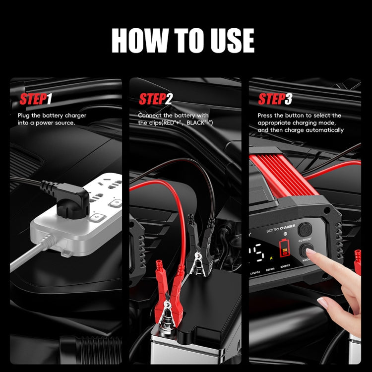 FOXSUR 25A 12V/24V Portable High-Power Car Ship Motorcycle Charger(EU Plug) - free shipping - PMC TechLife - Order now!