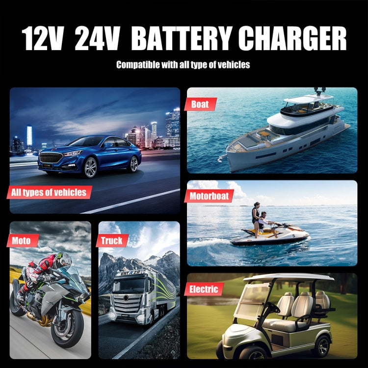 FOXSUR 25A 12V/24V Portable High-Power Car Ship Motorcycle Charger(EU Plug) - free shipping - PMC TechLife - Order now!