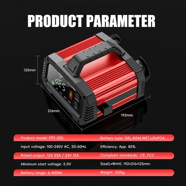 FOXSUR 25A 12V/24V Portable High-Power Car Ship Motorcycle Charger(UK Plug) - free shipping - PMC TechLife - Order now!