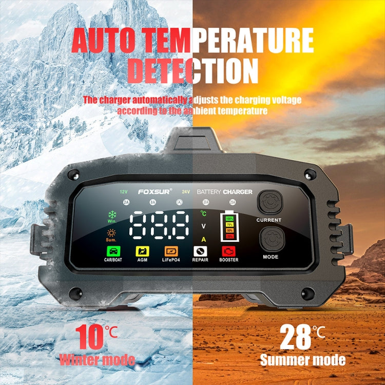 FOXSUR 25A 12V/24V Portable High-Power Car Ship Motorcycle Charger(US Plug) - free shipping - PMC TechLife - Order now!