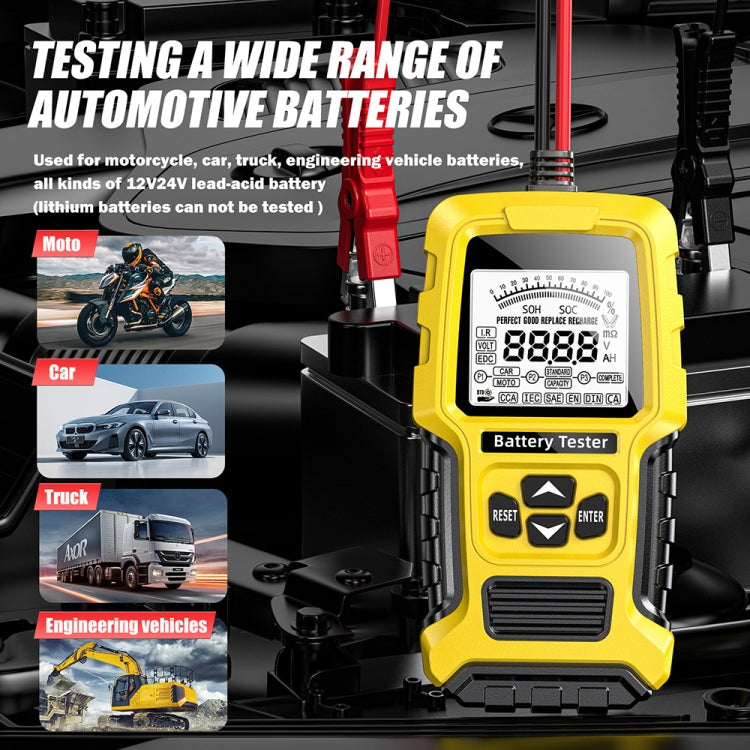 FOXSUR 12V/24V Automotive Lead-acid Battery Internal Resistance Rapid Analyzer(Yellow) - Electronic Test by FOXSUR | Online Shopping South Africa | PMC TechLife | Buy Now Pay Later Mobicred