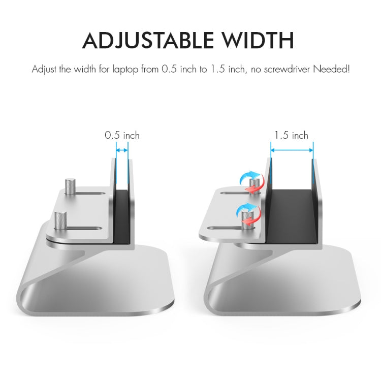 AhaStyle ST07 Laptop Stand Tablet Vertical Aluminum Desktop Storage Base(Silver) - free shipping - PMC Jewellery - Order now!