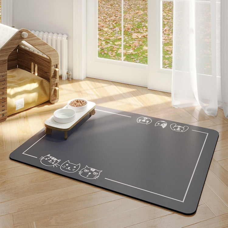 Pet Floor Mat Anti-Tear And Bite Absorbent Feeding Mat Sleeping Anti-Slip Dog Nest Pad, Style: Cats And Dogs Deep Gray(50x70cm) - Pads by PMC TechLife | Online Shopping South Africa | PMC TechLife | Buy Now Pay Later Mobicred