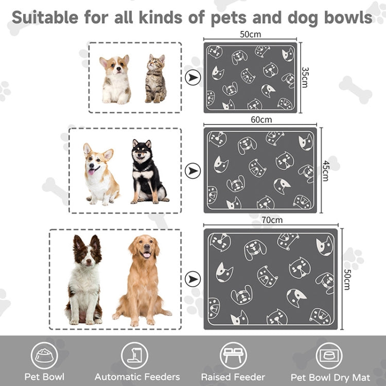 Pet Floor Mat Anti-Tear And Bite Absorbent Feeding Mat Sleeping Anti-Slip Dog Nest Pad, Style: Cats And Dogs Light Gray(50x70cm) - Pads by PMC TechLife | Online Shopping South Africa | PMC TechLife | Buy Now Pay Later Mobicred