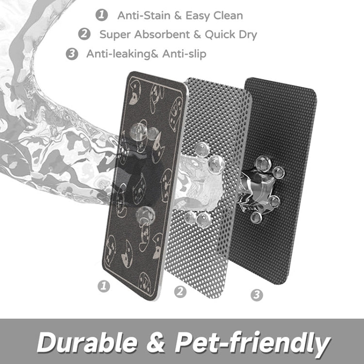 Pet Floor Mat Anti-Tear And Bite Absorbent Feeding Mat Sleeping Anti-Slip Dog Nest Pad, Style: Cats Paradise Deep Gray(50x70cm) - Pads by PMC TechLife | Online Shopping South Africa | PMC TechLife | Buy Now Pay Later Mobicred