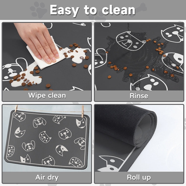 Pet Floor Mat Anti-Tear And Bite Absorbent Feeding Mat Sleeping Anti-Slip Dog Nest Pad, Style: Dogs Party Deep Gray(50x70cm) - free shipping - PMC TechLife - Order now!