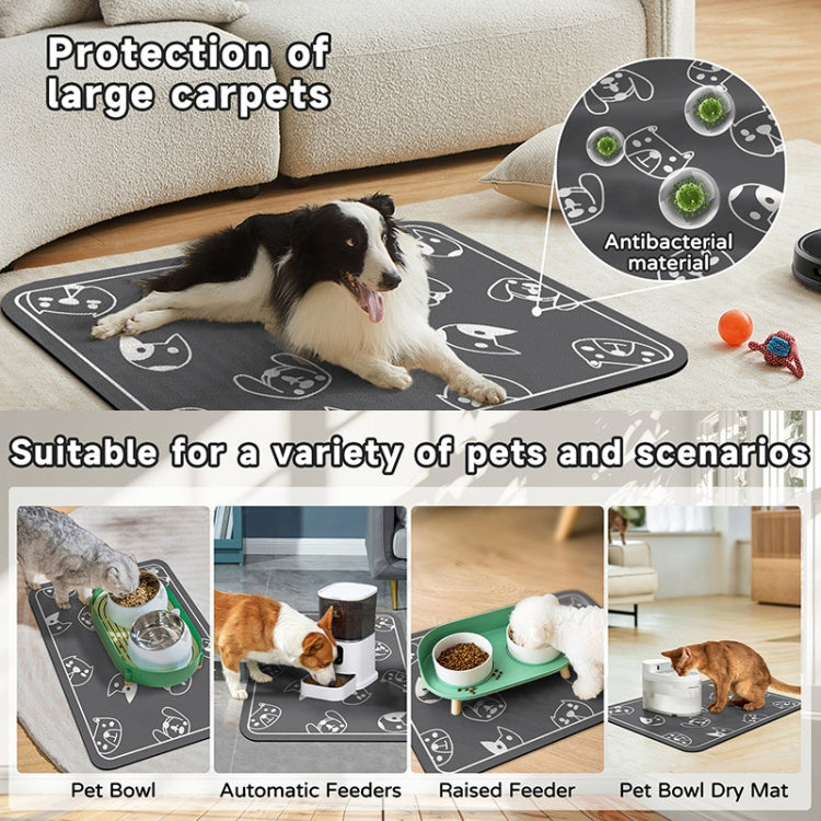 Pet Floor Mat Anti-Tear And Bite Absorbent Feeding Mat Sleeping Anti-Slip Dog Nest Pad, Style: Dogs Party Deep Gray(50x70cm) - free shipping - PMC TechLife - Order now!