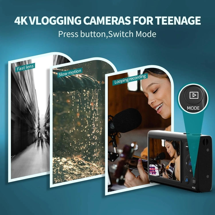 2.8-Inch Display Digital Camera 64MP 4K HD Camcorder With 18x Digital Zoom(Black) - Video Cameras by PMC TechLife | Online Shopping South Africa | PMC TechLife | Buy Now Pay Later Mobicred