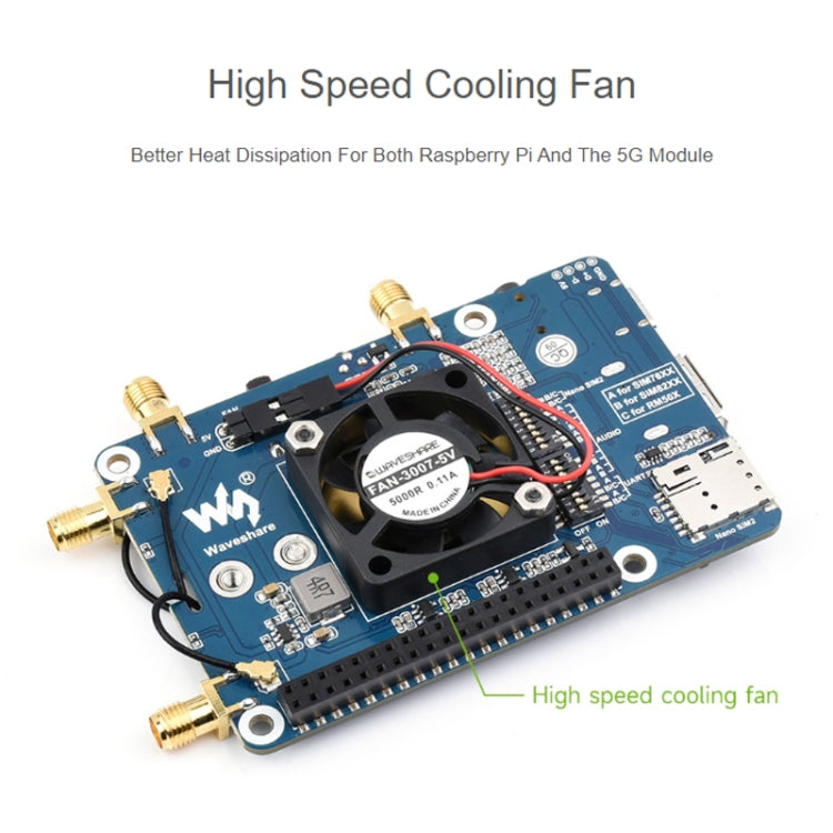 Waveshare SIM8262E-M2 5G HAT For Raspberry Pi, Quad Antennas 5G NSA, 5G/4G/3G Compatible(23254) - free shipping - PMc TechLife - Order now!
