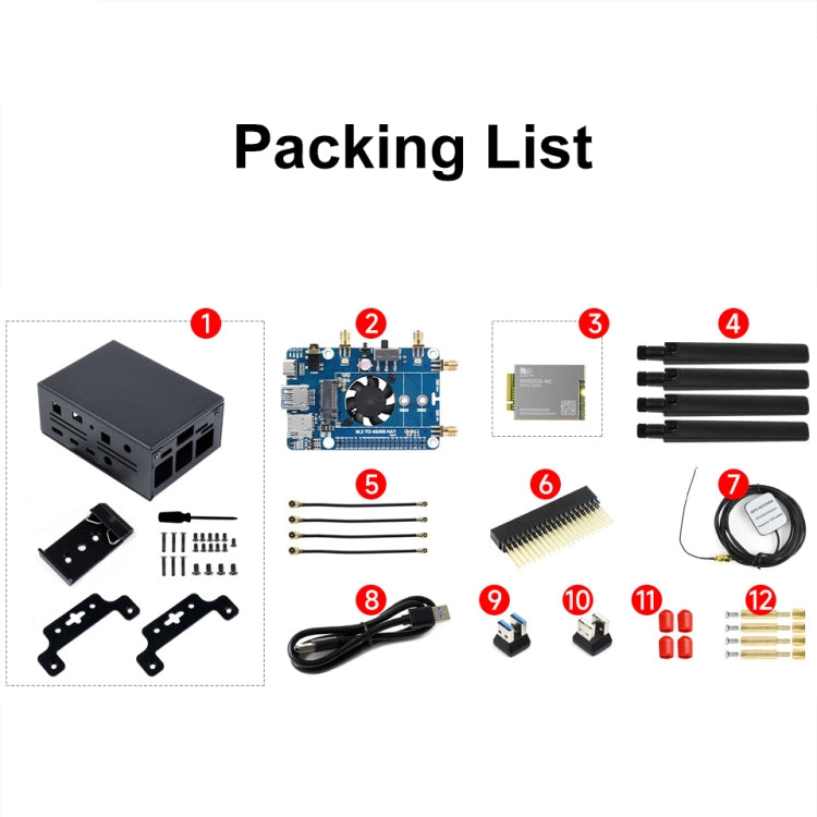Waveshare SIM8262E-M2 5G HAT For Raspberry Pi, Quad Antennas 5G NSA, 5G/4G/3G Compatible(23254) - free shipping - PMc TechLife - Order now!