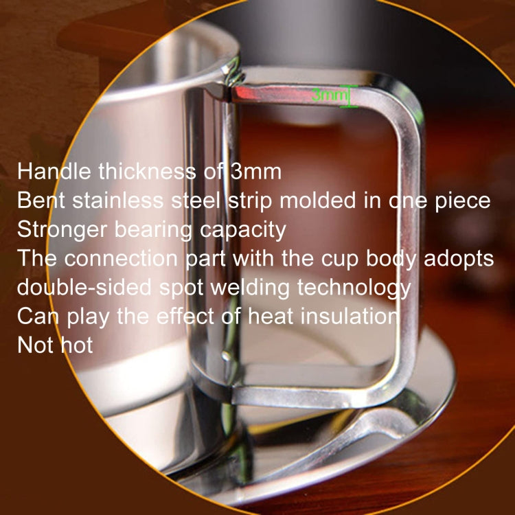 304 Stainless Steel 3 In 1 Double Layer Coffee Cup With Dish and Spoon Heat Insulation and Anti-Scald Milk Tea Mug(Stainless Steel Color) - Vacuum Thermoses & Cups by PMC TechLife | Online Shopping South Africa | PMC TechLife | Buy Now Pay Later Mobicred