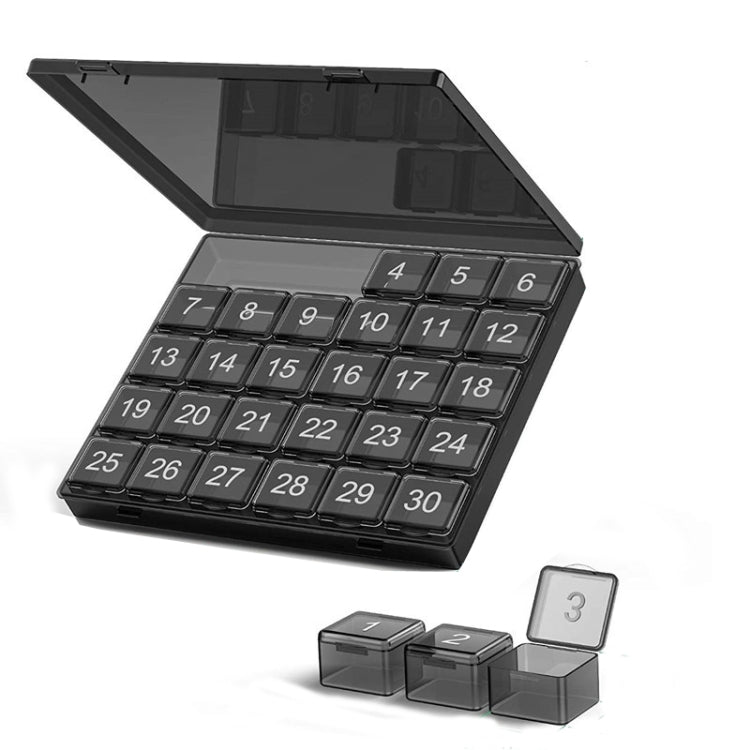 Monthly Pill Organizer 30 Days Pill Box Easy-Open Large Capacity Medicine Case(Black) - free shipping - PMC TechLife - Order now!