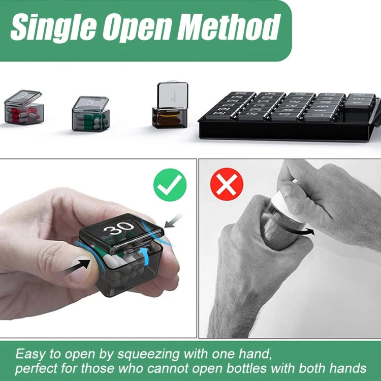 Monthly Pill Organizer 30 Days Pill Box Easy-Open Large Capacity Medicine Case(Transparent) - free shipping - PMC TechLife - Order now!