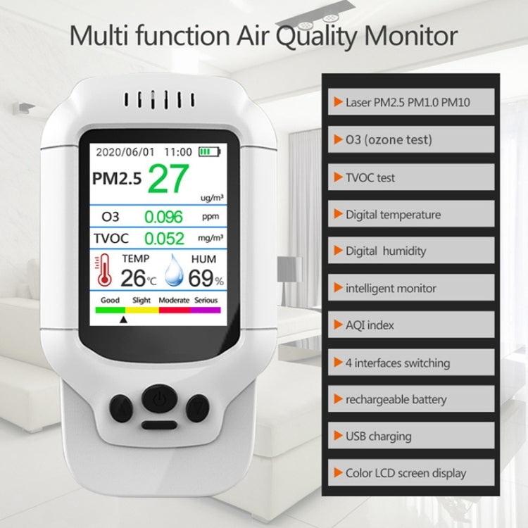 8-In-1 Air Quality Detector PM2.5 / PM1.0 / PM10 / HCHO / TVOC / O3 / Temperature / Humidity Monitor - Air & Water Quality Tester by PMC TechLife | Online Shopping South Africa | PMC TechLife | Buy Now Pay Later Mobicred