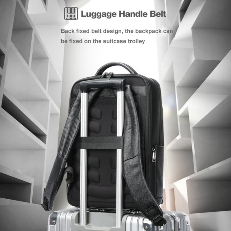 Bopai 61-122391 Large-capacity First-layer Cowhide Business Laptop Backpack With USB+Type-C Port(Black) - free shipping - PMC Jewellery - Order now!