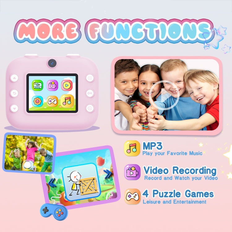 M8 2.4-Inch 1080P HD 2400W Pixel Dual-Camera Children Thermal Printing Camera, Color: Blue+32GB - Children Cameras by PMC TechLife | Online Shopping South Africa | PMC TechLife | Buy Now Pay Later Mobicred