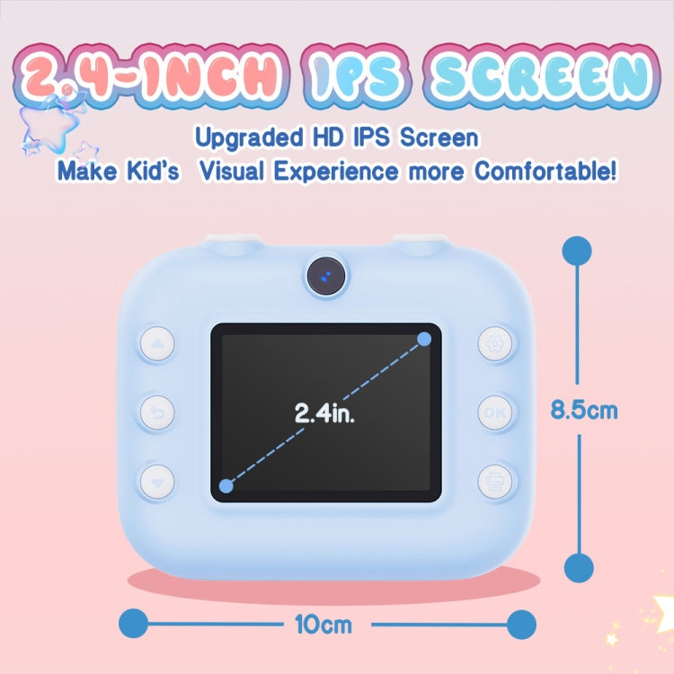 M8 2.4-Inch 1080P HD 2400W Pixel Dual-Camera Children Thermal Printing Camera, Color: Purple+32GB - Children Cameras by PMC TechLife | Online Shopping South Africa | PMC TechLife | Buy Now Pay Later Mobicred