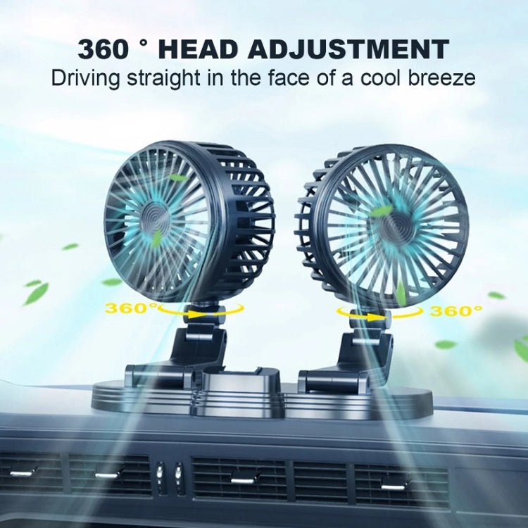 5V USB Port Car Dual-head Fan Circulation Fan(White) - Heating & Fans by PMC TechLife | Online Shopping South Africa | PMC TechLife | Buy Now Pay Later Mobicred