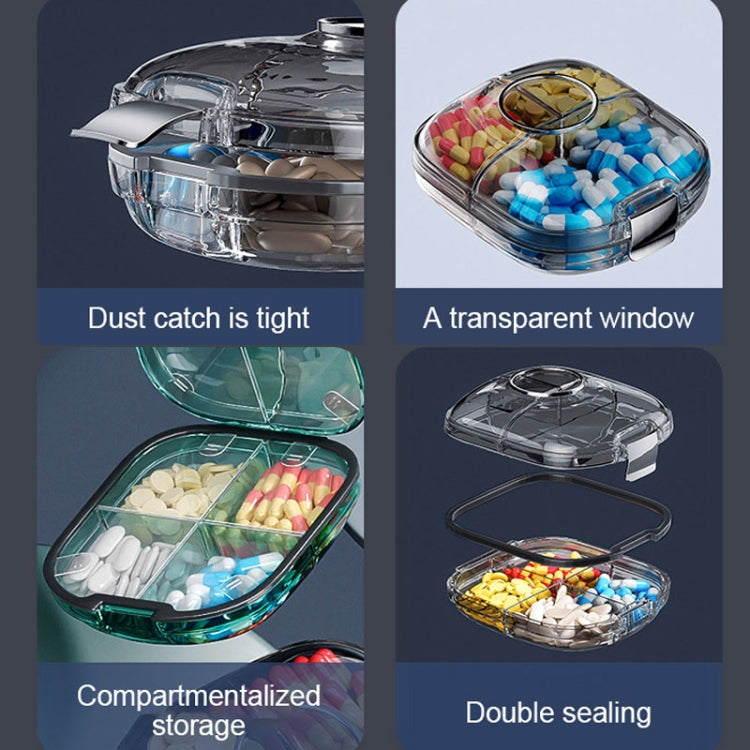 Multi-functional Portable Mini Pill Dispenser Organizer(Transparent Black) - free shipping - PMC TechLife - Order now!