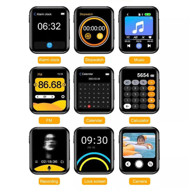 A30  MP3 Player With FHD 720P Digital Camera Bluetooth 5.4 Lossless Sound Audio Player 16GB - MP3 Player by PMC TechLife | Online Shopping South Africa | PMC TechLife | Buy Now Pay Later Mobicred