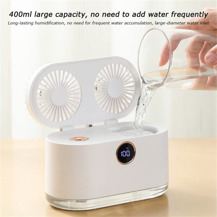 WT-818 Dual-leaf Spray Smart Digital Display Desktop Fan Night Light Humidification Cooler(Green) - Electric Fans by PMC TechLife | Online Shopping South Africa | PMC TechLife | Buy Now Pay Later Mobicred