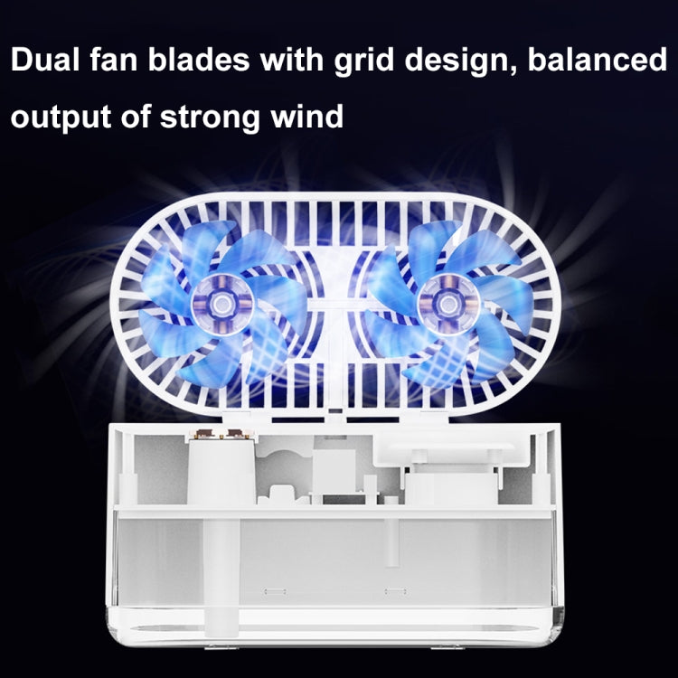 WT-818 Dual-leaf Spray Smart Digital Display Desktop Fan Night Light Humidification Cooler(Green) - Electric Fans by PMC TechLife | Online Shopping South Africa | PMC TechLife | Buy Now Pay Later Mobicred
