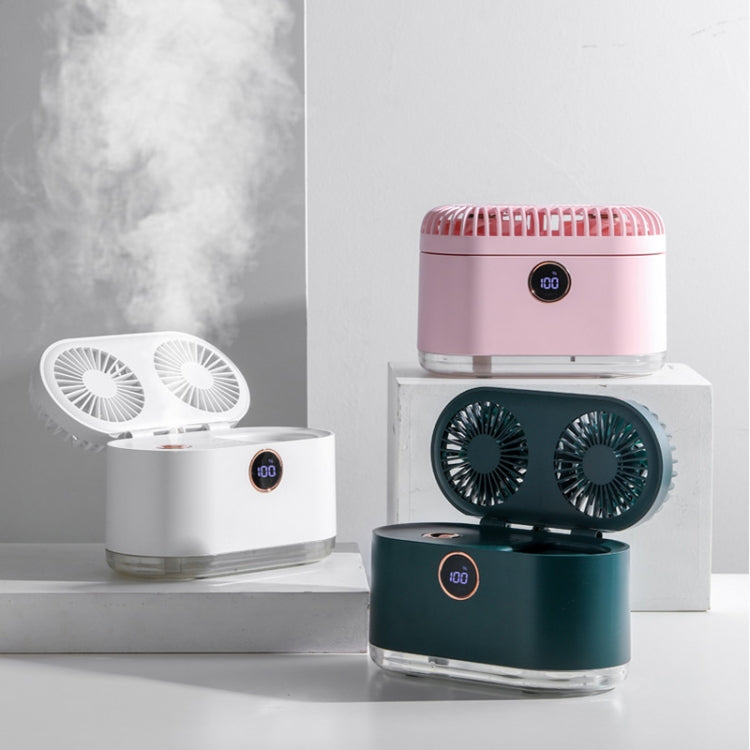 WT-818 Dual-leaf Spray Smart Digital Display Desktop Fan Night Light Humidification Cooler(White) - Electric Fans by PMC TechLife | Online Shopping South Africa | PMC TechLife | Buy Now Pay Later Mobicred