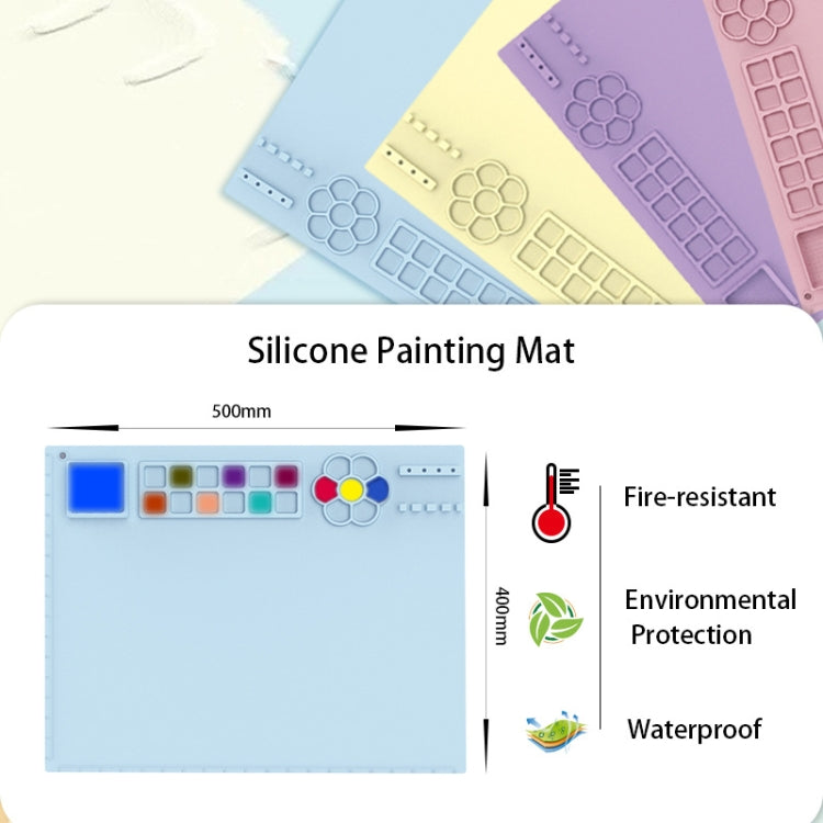 50x40cm Silicone Painting Pad With  Paint Holder Art Mat For Drawing Clay(Sky Blue) - free shipping - PMc TechLife - Order now!