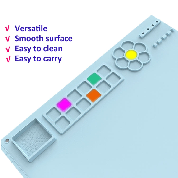 50x40cm Silicone Painting Pad With  Paint Holder Art Mat For Drawing Clay(Sky Blue) - free shipping - PMc TechLife - Order now!
